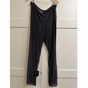 NWT Skims Mesh Rhinestone Swim Swim Cover Ups Pant in Onyx, size 4X